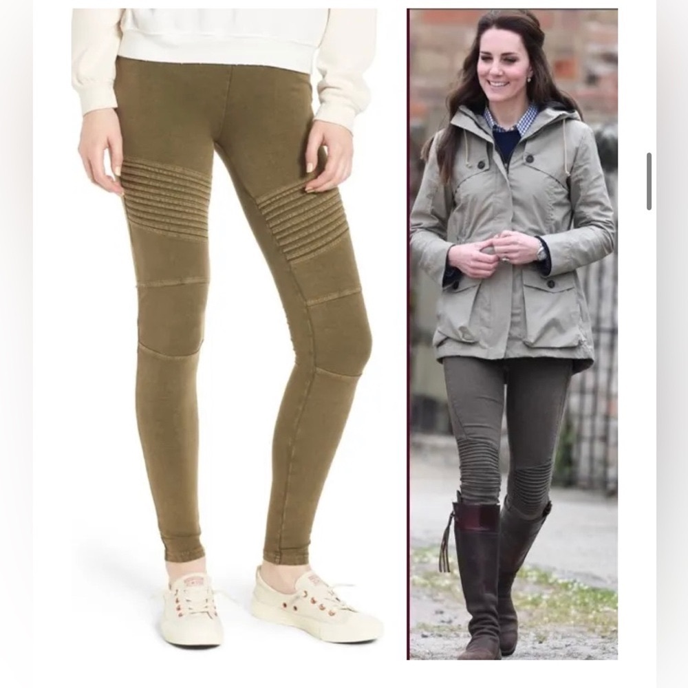 J Crew Moto leggings in Olive Green